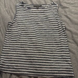 Banana Republic Women's Black and White Striped Top